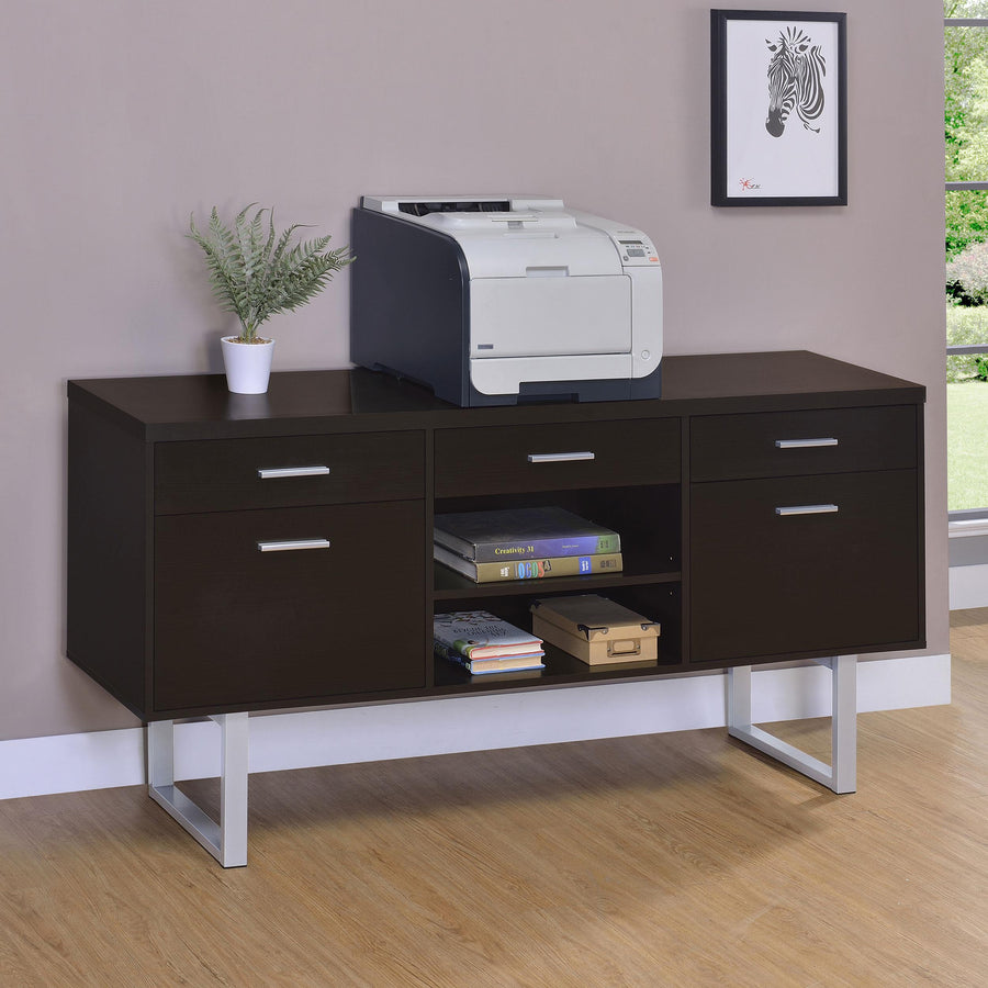 Coaster Furniture 801522 Lawtey 5-drawer Home Office Storage Credenza Cappuccino