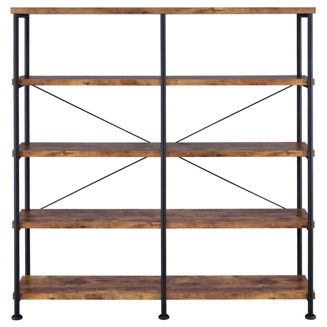 Coaster Furniture 801543 Analiese 63-inch 4-shelf Double Bookshelf Rustic Nutmeg