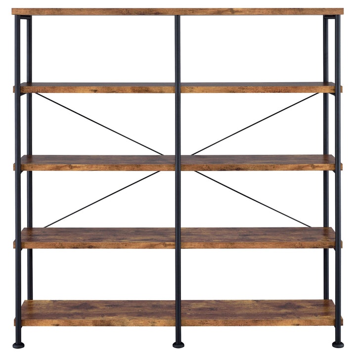 Coaster Furniture 801543 Analiese 63-inch 4-shelf Double Bookshelf Rustic Nutmeg