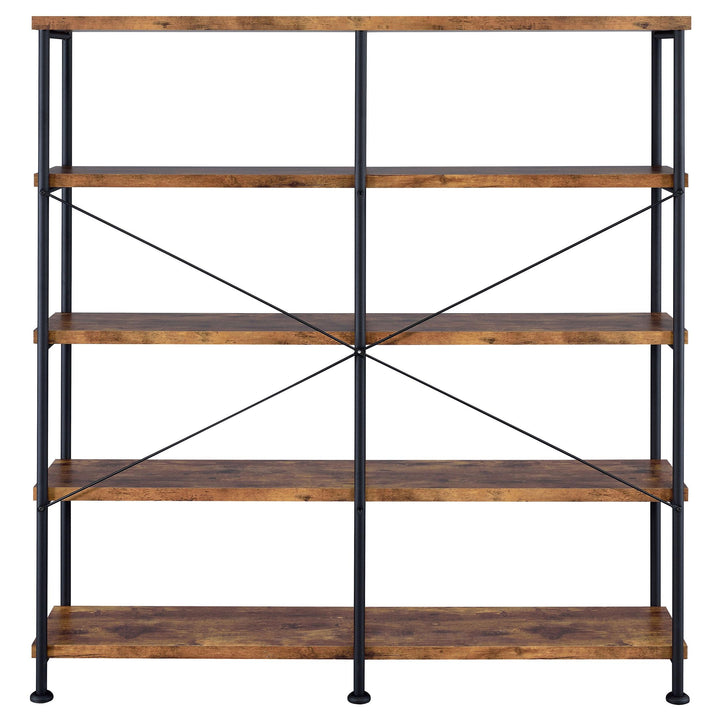 Coaster Furniture 801543 Analiese 63-inch 4-shelf Double Bookshelf Rustic Nutmeg