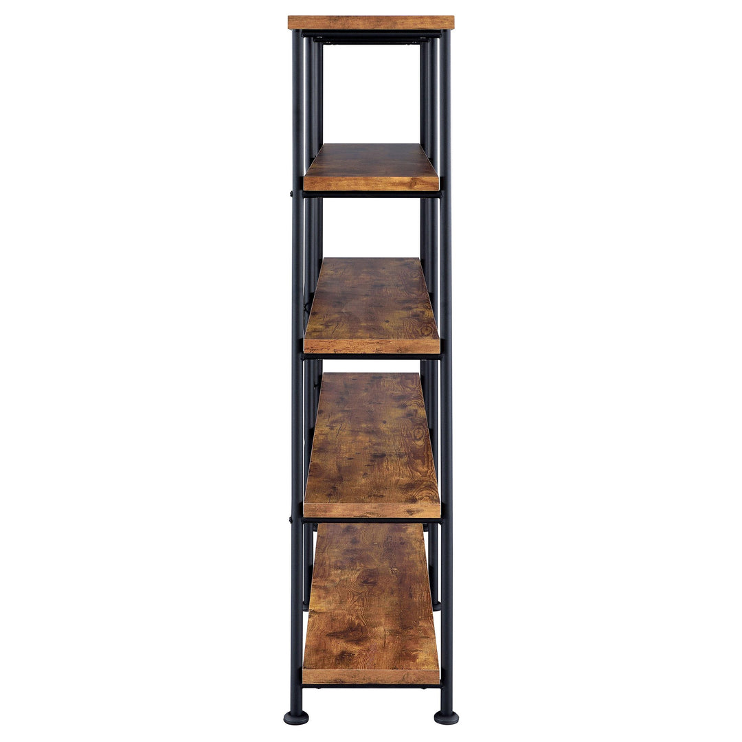 Coaster Furniture 801543 Analiese 63-inch 4-shelf Double Bookshelf Rustic Nutmeg