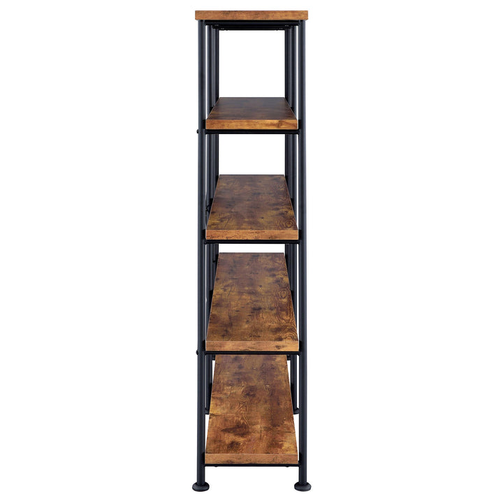 Coaster Furniture 801543 Analiese 63-inch 4-shelf Double Bookshelf Rustic Nutmeg