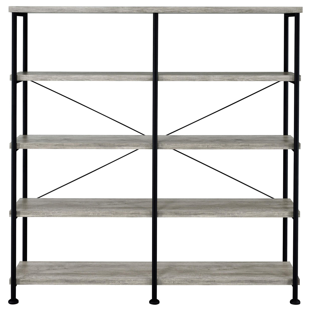 Coaster Furniture 801544 Analiese 63-inch 4-shelf Double Bookshelf Grey Driftwood