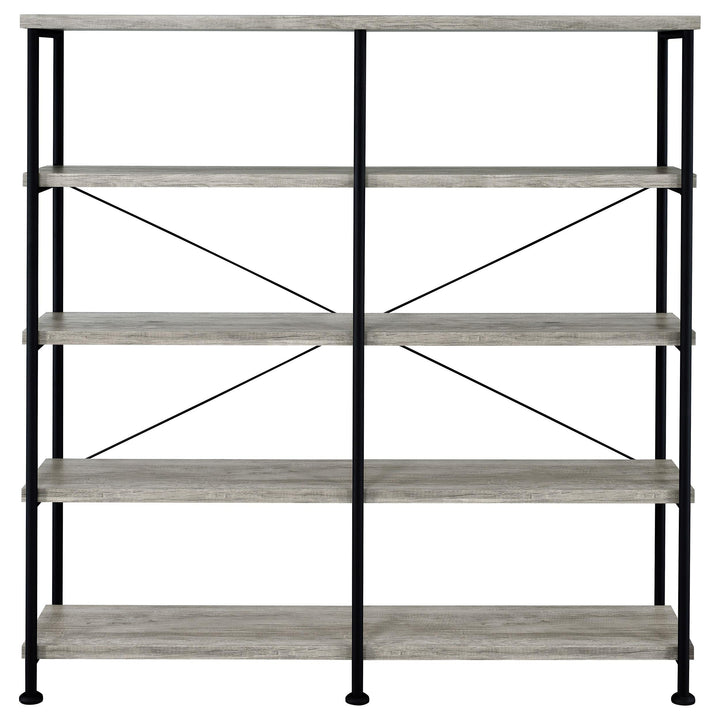 Coaster Furniture 801544 Analiese 63-inch 4-shelf Double Bookshelf Grey Driftwood