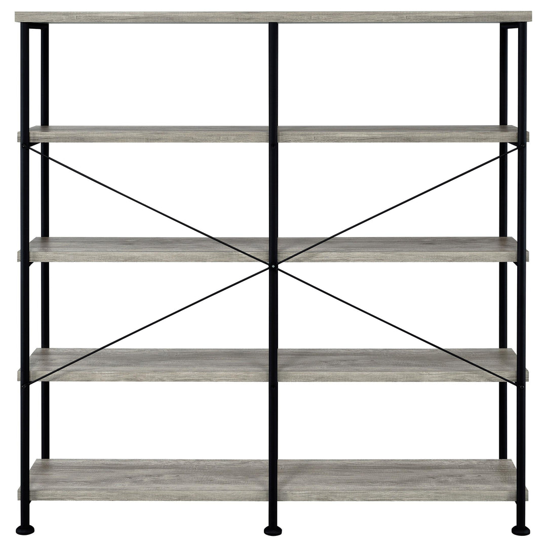 Coaster Furniture 801544 Analiese 63-inch 4-shelf Double Bookshelf Grey Driftwood