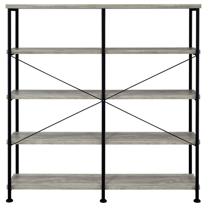 Coaster Furniture 801544 Analiese 63-inch 4-shelf Double Bookshelf Grey Driftwood