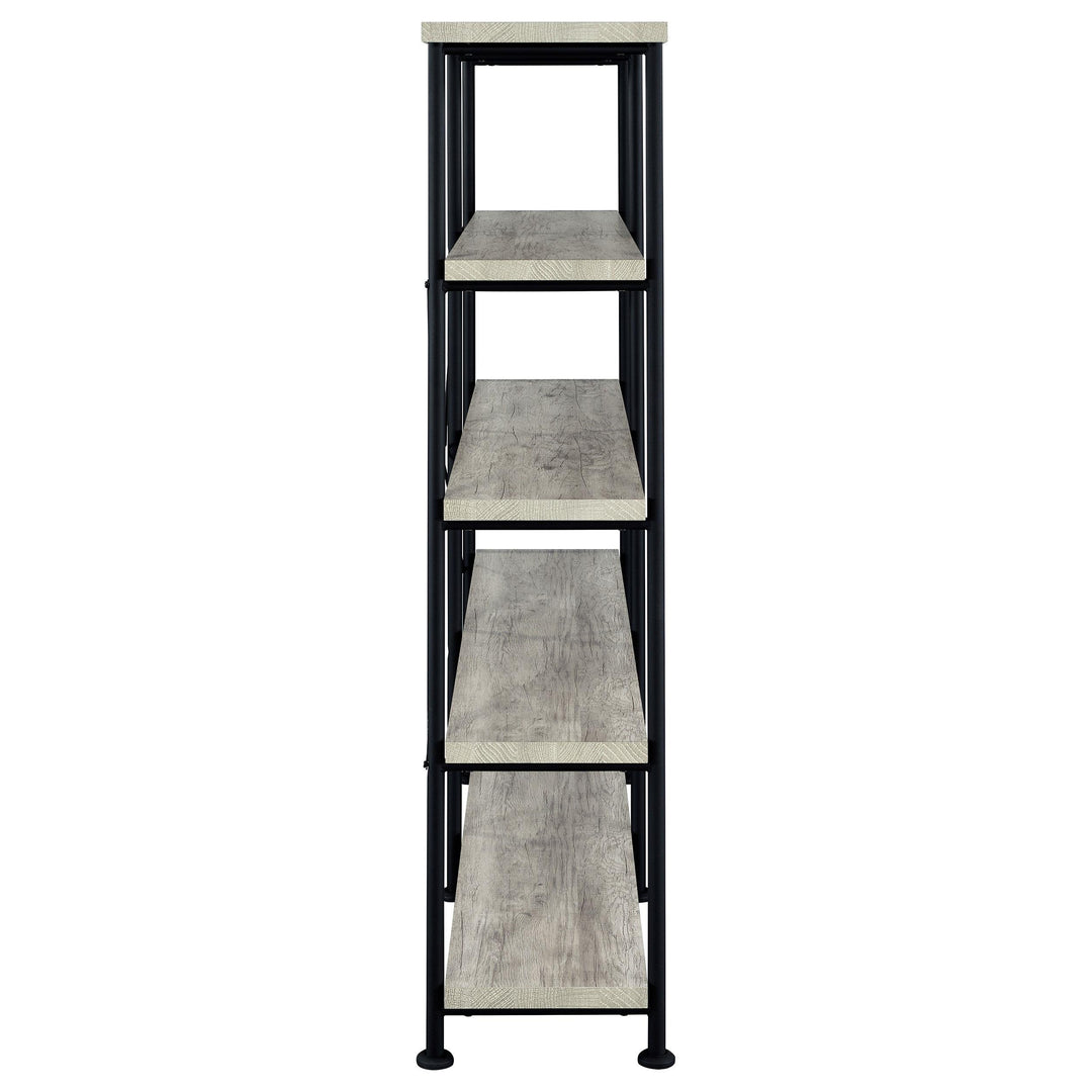 Coaster Furniture 801544 Analiese 63-inch 4-shelf Double Bookshelf Grey Driftwood