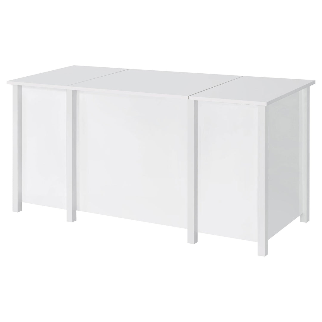 Coaster Furniture 801573 Dylan 60-inch 4-drawer Lift Top Office Desk White High Gloss