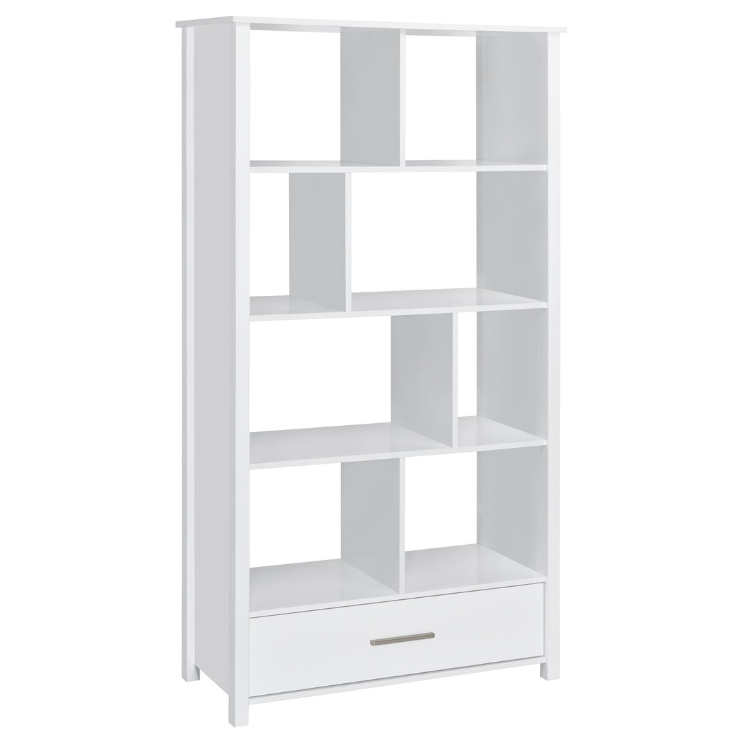 Coaster Furniture 801574 Dylan 68-inch 4-shelf Storage Bookshelf White High Gloss