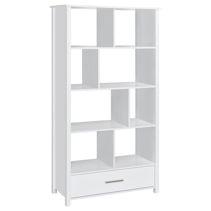 Coaster Furniture 801574 Dylan 68-inch 4-shelf Storage Bookshelf White High Gloss