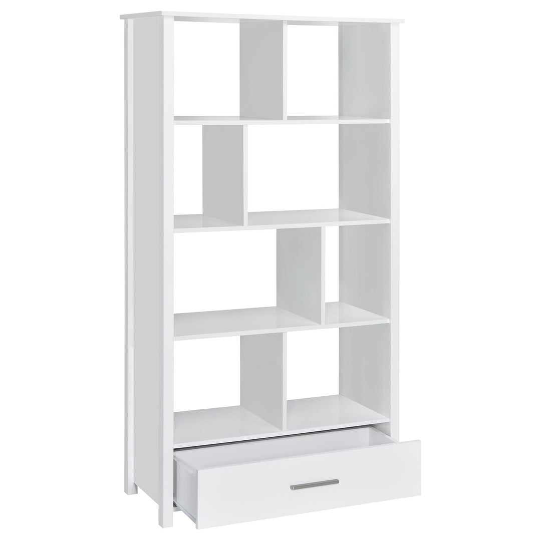 Coaster Furniture 801574 Dylan 68-inch 4-shelf Storage Bookshelf White High Gloss