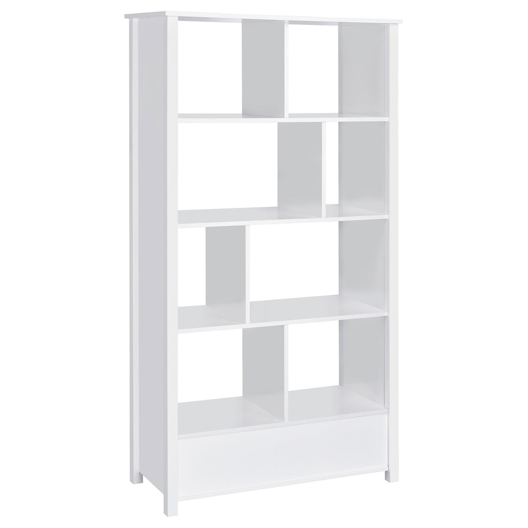 Coaster Furniture 801574 Dylan 68-inch 4-shelf Storage Bookshelf White High Gloss