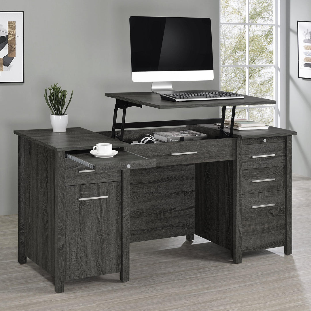 Coaster Furniture 801576 Dylan 60-inch 4-drawer Lift Top Office Desk Weathered Grey