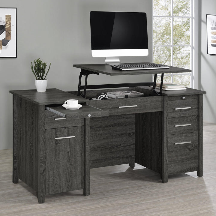 Coaster Furniture 801576 Dylan 60-inch 4-drawer Lift Top Office Desk Weathered Grey