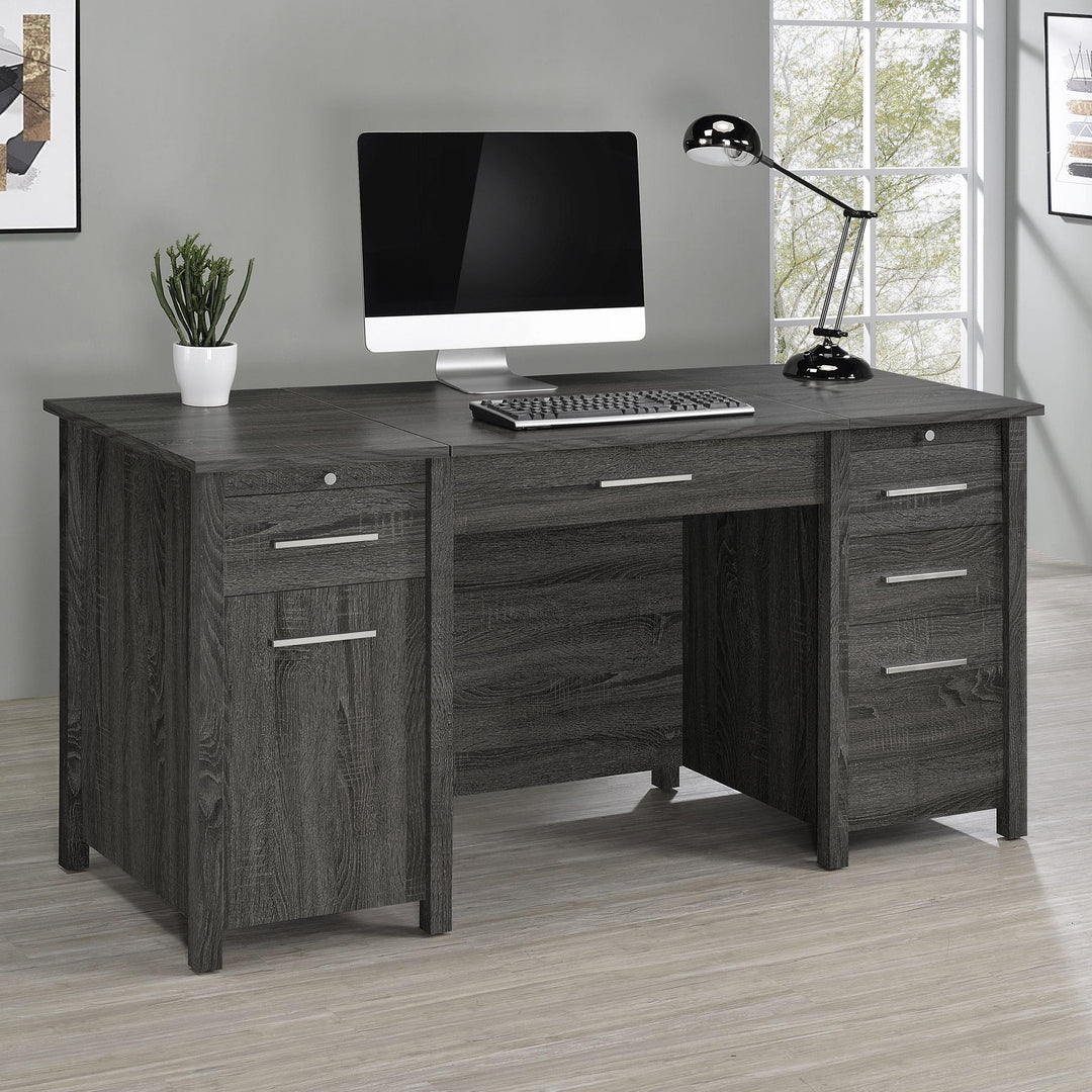 Coaster Furniture 801576 Dylan 60-inch 4-drawer Lift Top Office Desk Weathered Grey