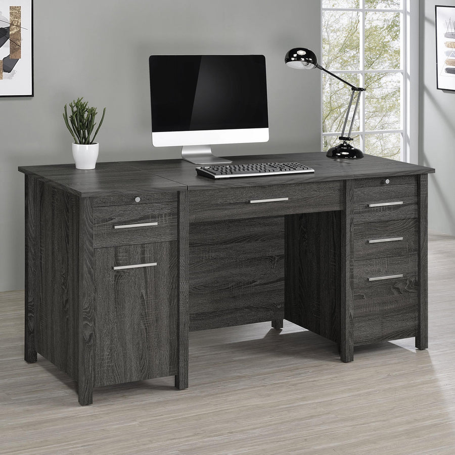 Coaster Furniture 801576 Dylan 60-inch 4-drawer Lift Top Office Desk Weathered Grey