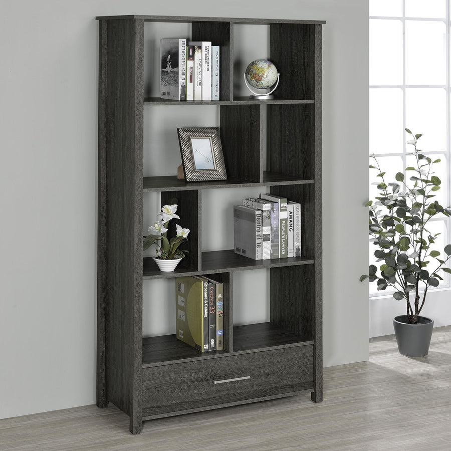 Coaster Furniture 801577 Dylan 68-inch 4-shelf Storage Bookshelf Weathered Grey
