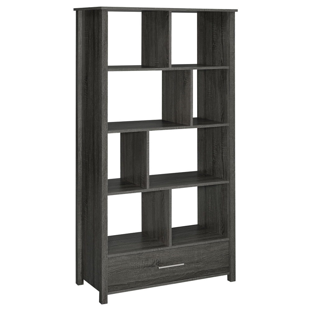 Coaster Furniture 801577 Dylan 68-inch 4-shelf Storage Bookshelf Weathered Grey