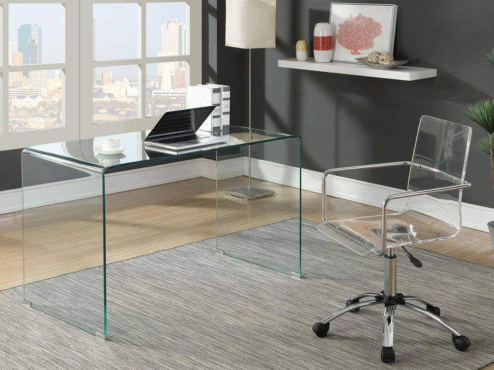Coaster Furniture 801581 Ripley 47-inch Tempered Bent Glass Writing Desk Clear