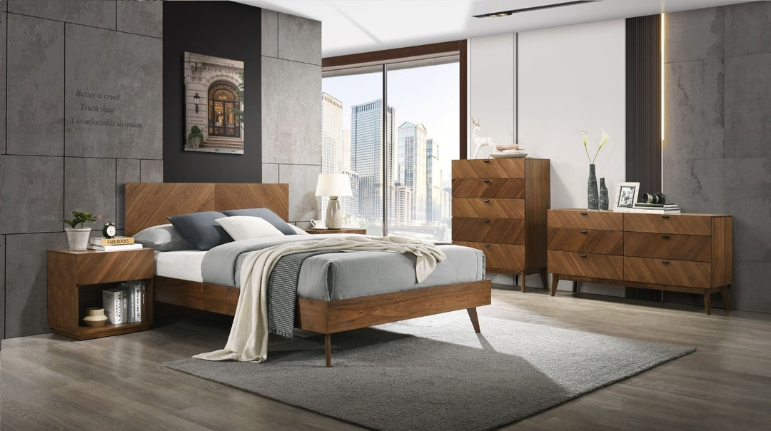 Kamela -Modern Walnut Bedroom Set
