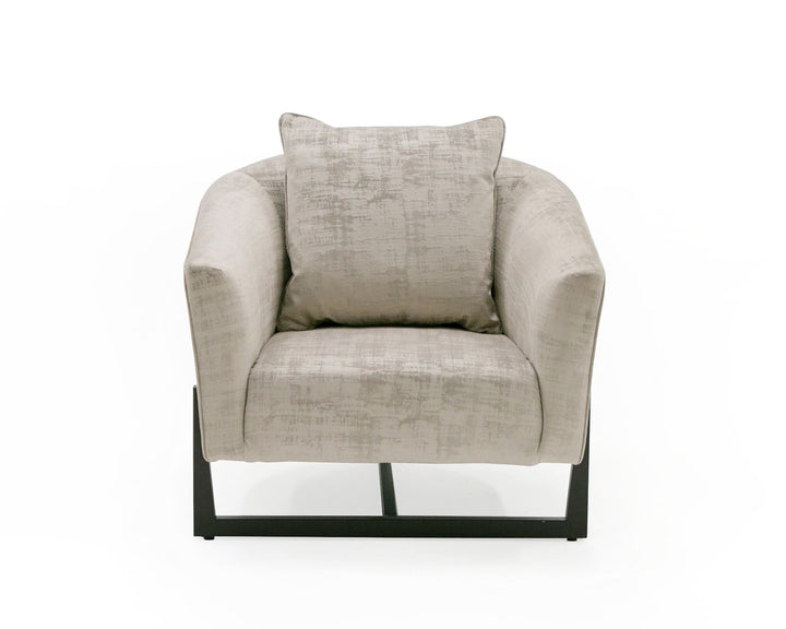 Forbis  Contemporary Grey Fabric Accent Chair