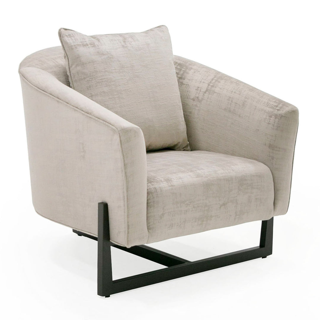 Forbis - Contemporary Grey Fabric Accent Chair