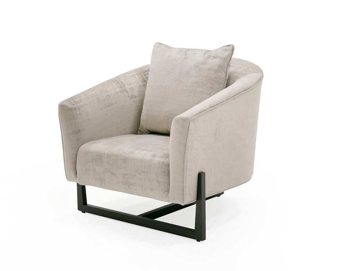 Forbis  Contemporary Grey Fabric Accent Chair