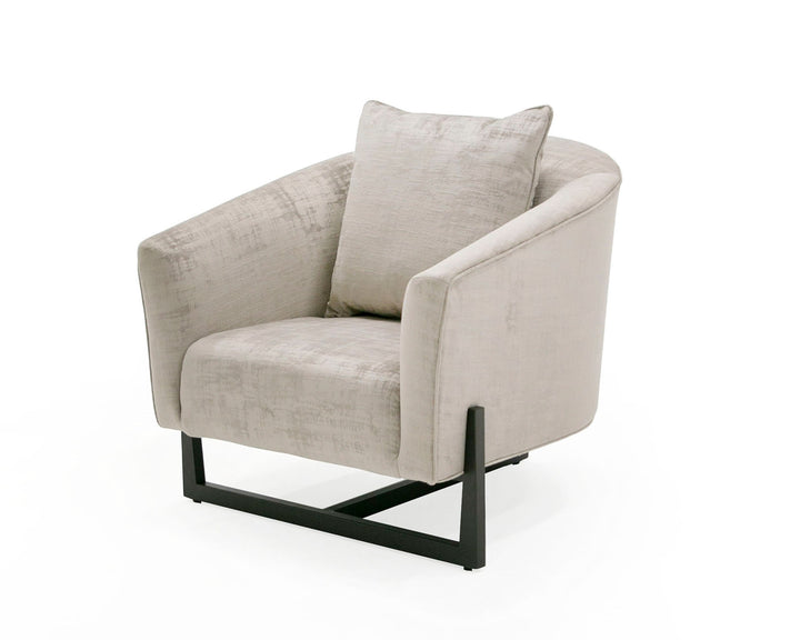 Forbis  Contemporary Grey Fabric Accent Chair