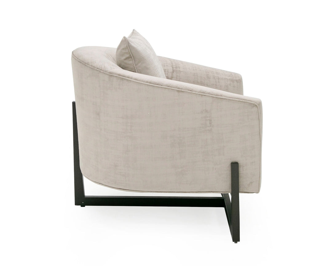 Forbis - Contemporary Grey Fabric Accent Chair