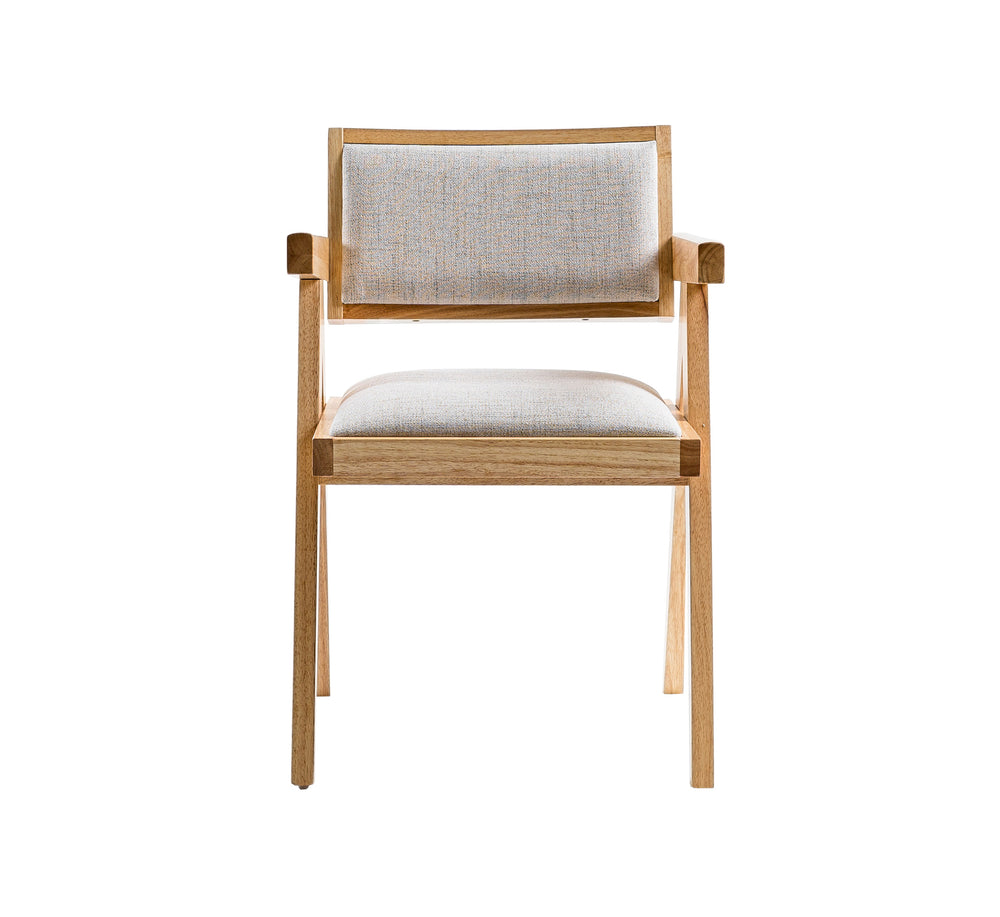 Fern - Modern Natural and Beige Dining Chair Set of 2 - View 3