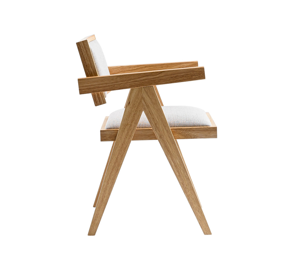 Fern - Modern Natural and Beige Dining Chair Set of 2 - View 4