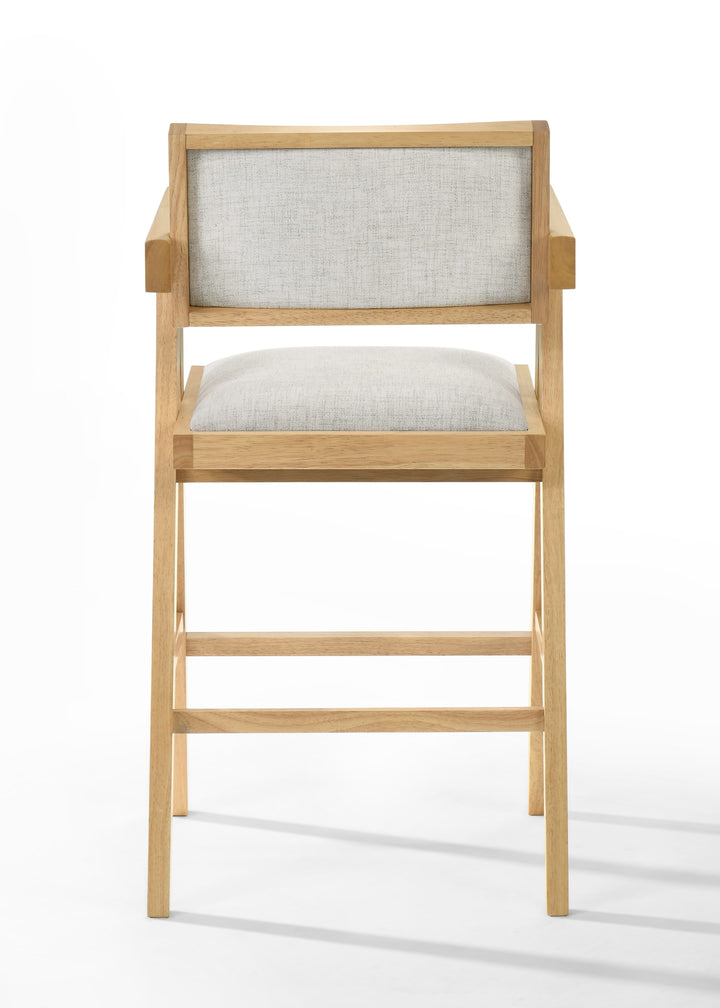 Fern - Modern Natural and Beige Counter Stool Set of 2