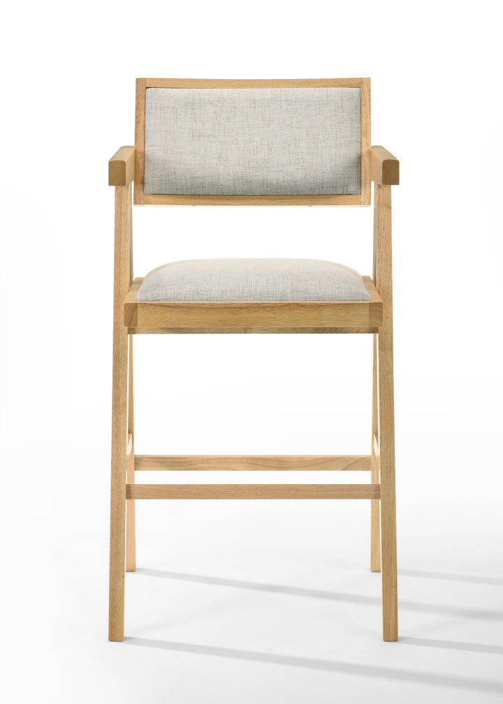 Fern  Modern Natural and Beige Counter Stool Set of 2