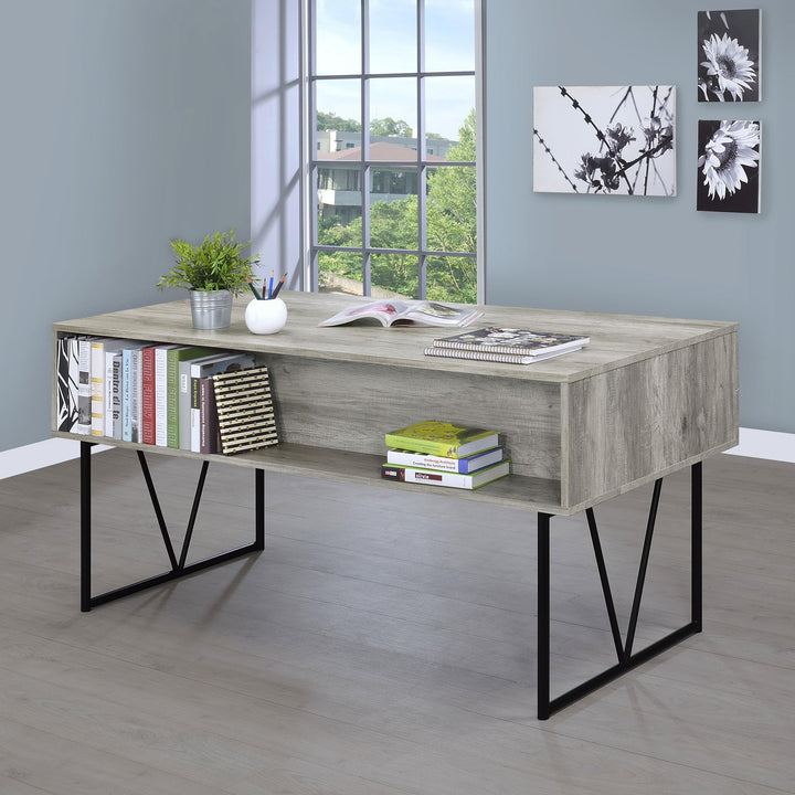 Coaster Furniture 801999 Analiese 63-inch 4-drawer Writing Desk Grey Driftwood