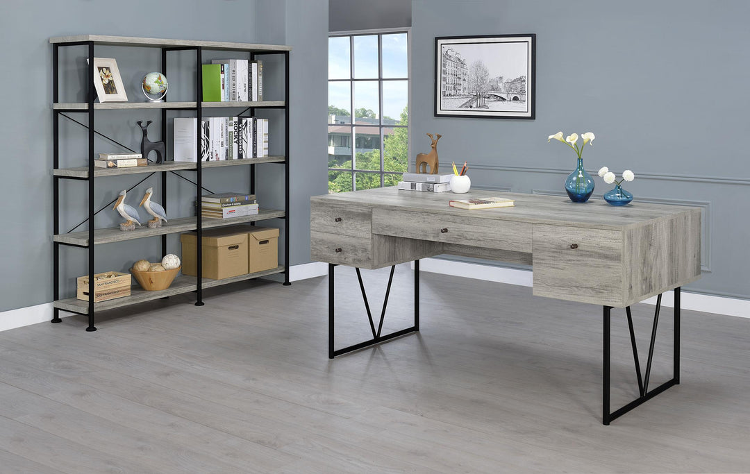 Coaster Furniture 801999 Analiese 63-inch 4-drawer Writing Desk Grey Driftwood