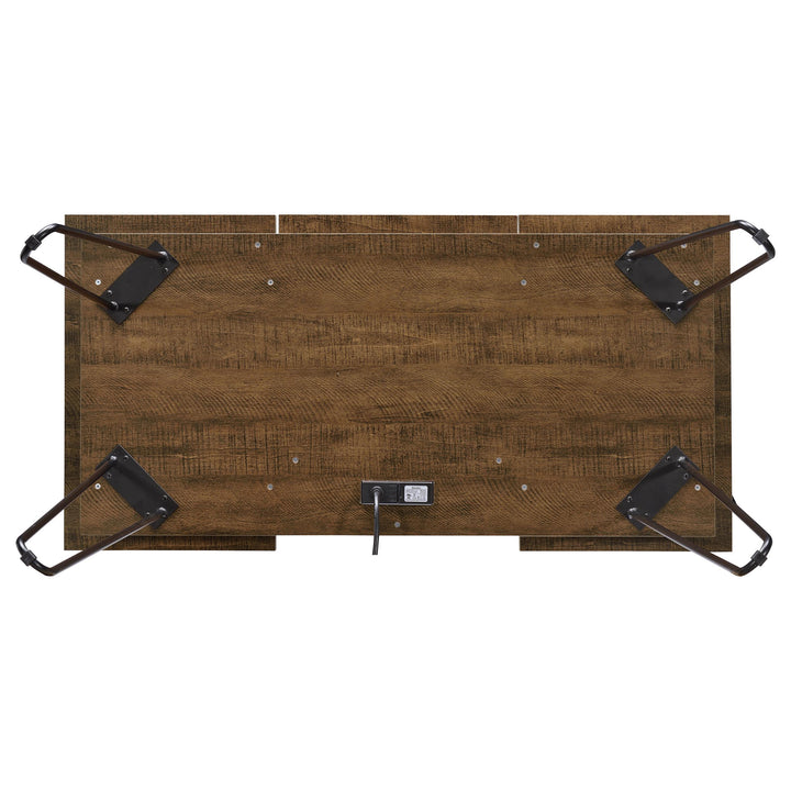 Coaster Furniture 802011 Sheeran 47-inch Writing Desk with Storage Rustic Amber