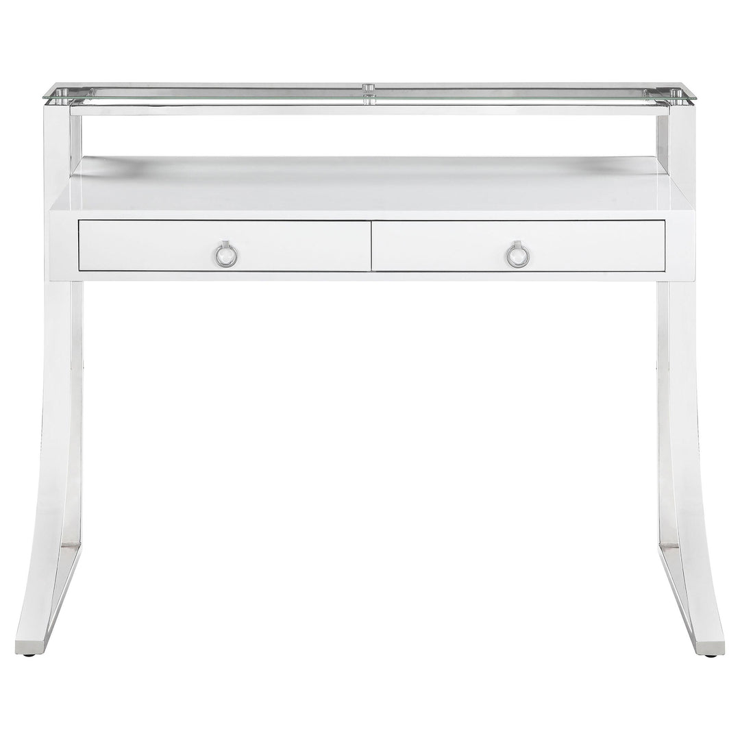 Coaster Furniture 802141 Gemma 48-inch 2-drawer Writing Desk White High Gloss