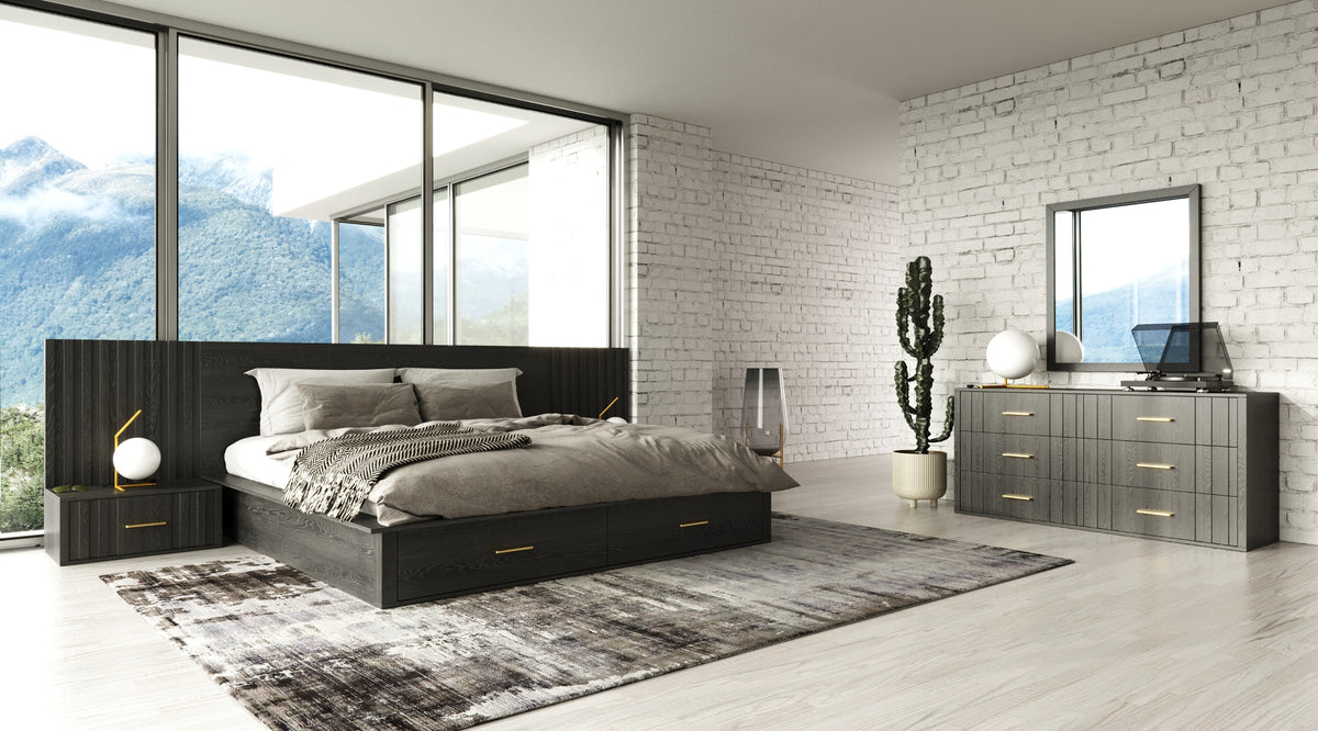 Manchester- Contemporary Dark Grey Bedroom Set