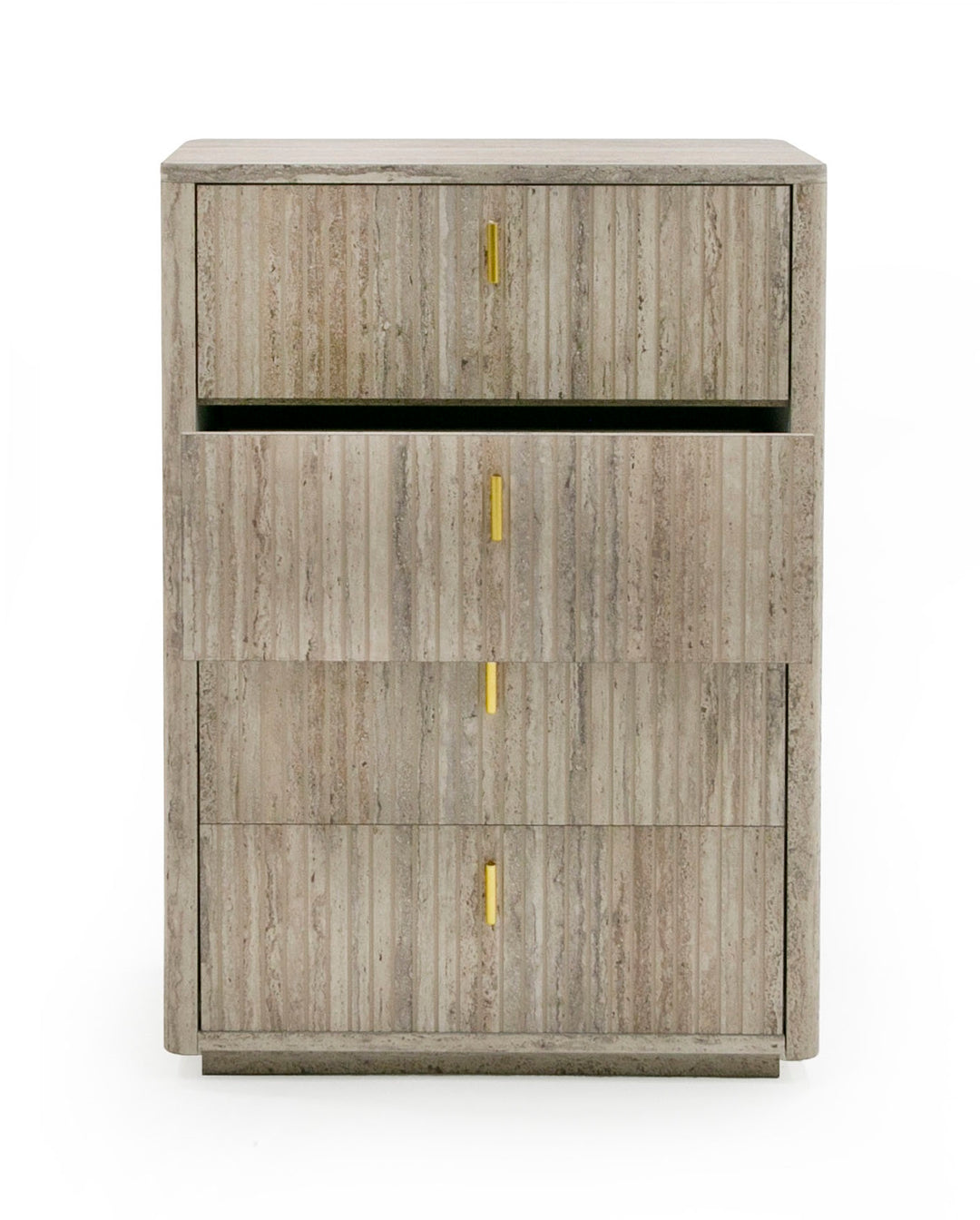 Roma - Modern Faux Travertine + Gold Chest