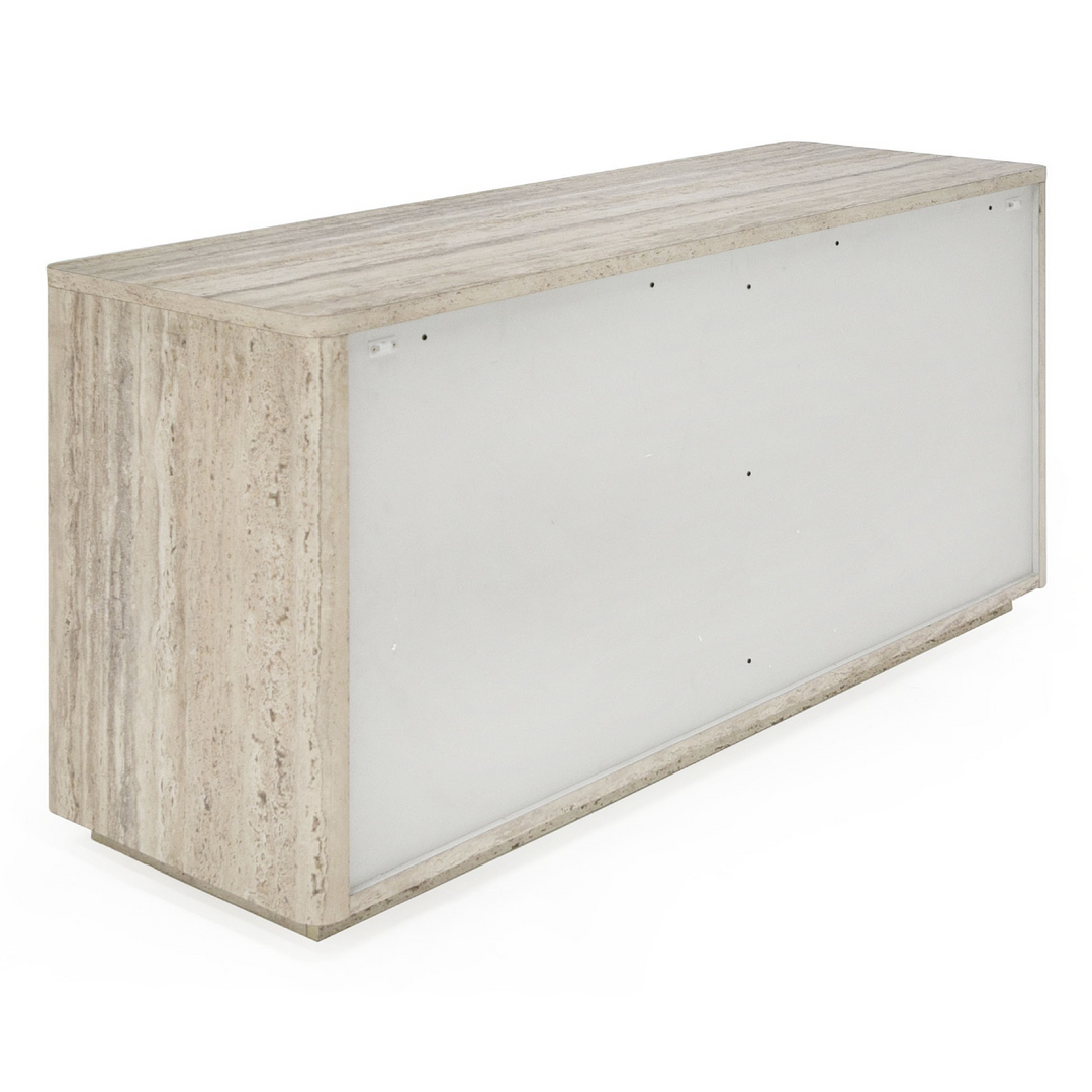 Roma - Modern Faux Travertine + Gold Dresser