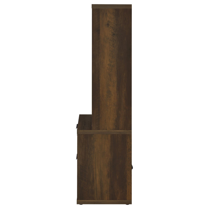 Westpark - 3-Shelf Bookcase USB And Lockable Drawer - Dark Pine