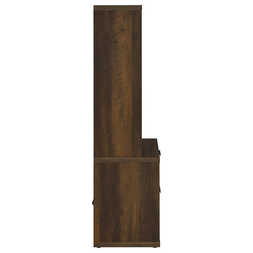 Westpark - 3-Shelf Bookcase USB And Lockable Drawer - Dark Pine