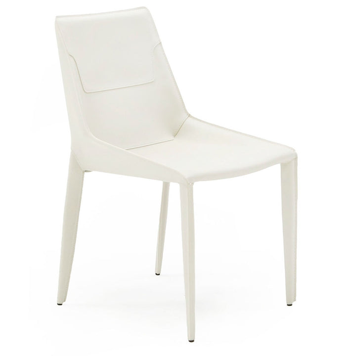 Halo - Modern Ivory Saddle Leather Dining Chair (Set of 2)