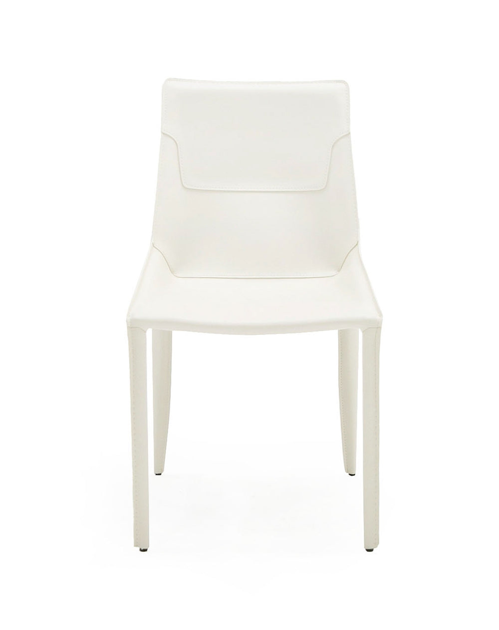 Halo - Modern Ivory Saddle Leather Dining Chair (Set of 2)