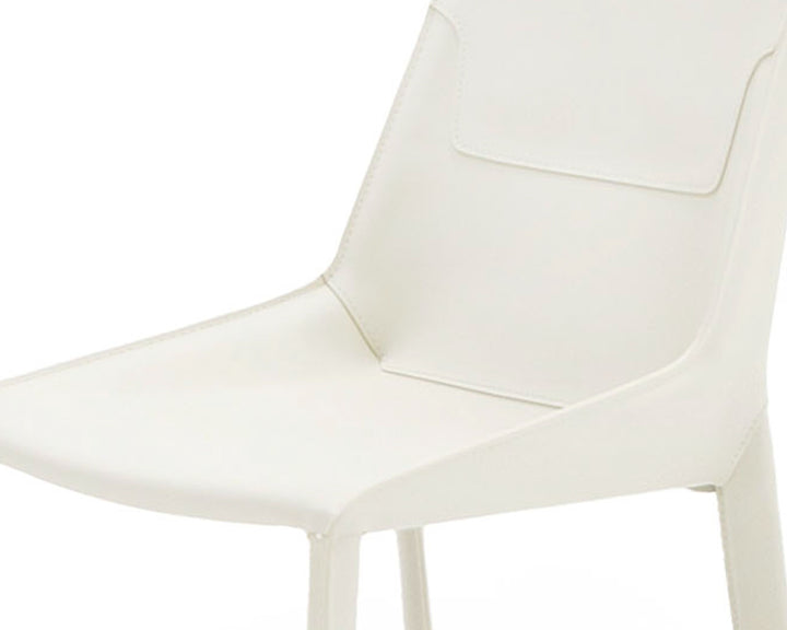 Halo - Modern Ivory Saddle Leather Dining Chair (Set of 2)