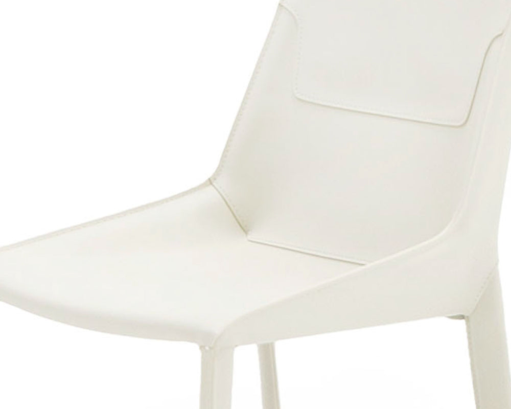 Halo - Modern Ivory Saddle Leather Dining Chair (Set of 2)