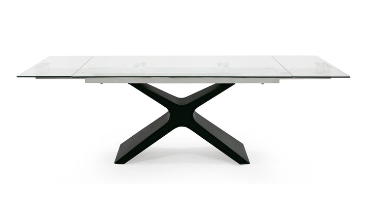 Adler - Modern Black Glass Extendable 63"/94.5" Dining Table