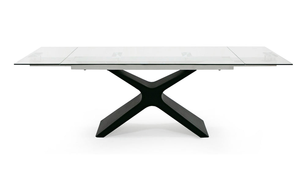 Adler - Modern Black Glass Extendable 63"/94.5" Dining Table
