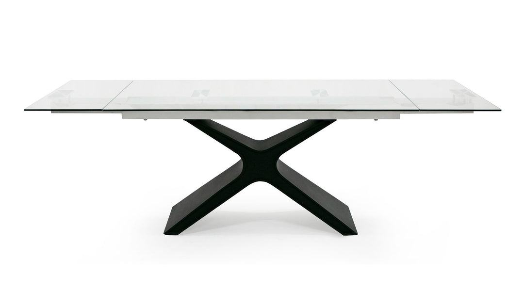 Adler - Modern Black Glass Extendable 63"/94.5" Dining Table