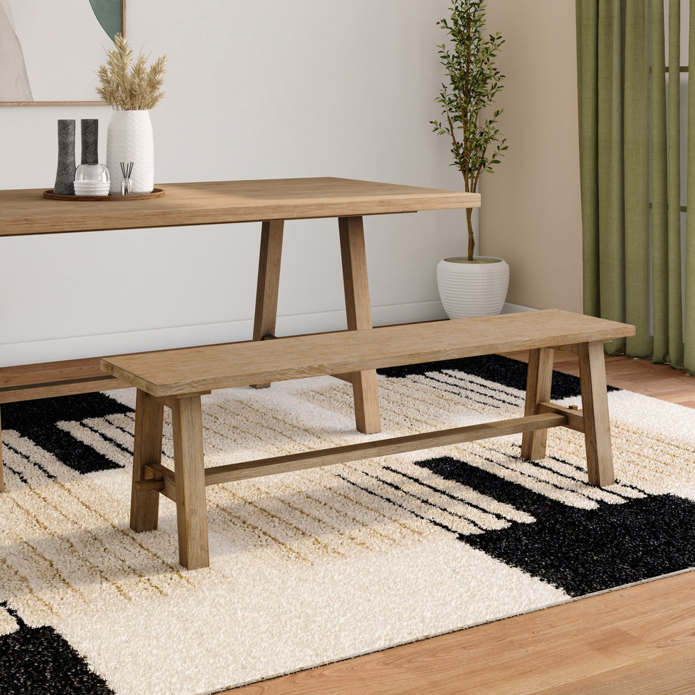 Bedford 59" Bench A-Base - Brushed Smoke - view 3